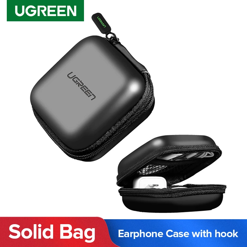 Ugreen Earphone Case USB Cable Hard Bag For Airpods Earpods Headphone Ear Pads Wireless Bluetooth Earphone Storage Accessories