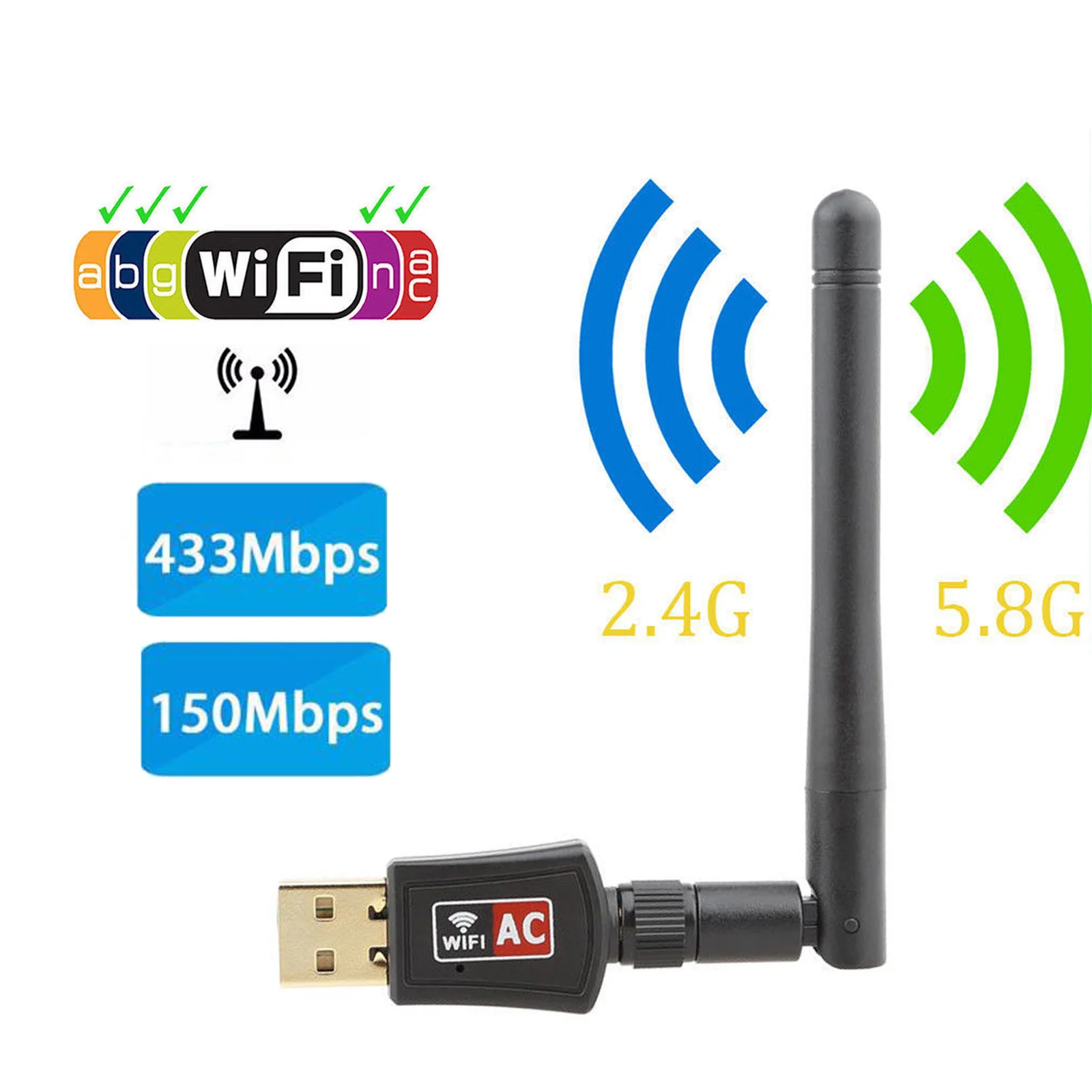 5G Беспроводная USB Wifi 600 Мбит/с 802.11AC сетевая карта двухдиапазонный 2 4G для KOQIT K1Mini V5H