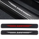 4 шт., защитная накладка из углеродного волокна для порога автомобиля Peugeot 5008