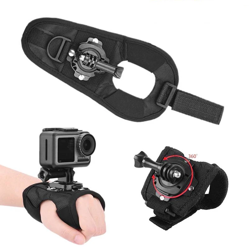 

Glove Wrist Band 360 Degree Rotation Hand Strap Mount for Xiaomi Yi 4K Sony FDR x3000 HDR As300 As50 As100v As20 Action Camera