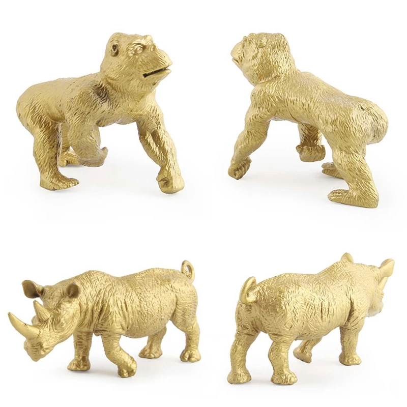 

D7WF 7Pcs/Set Simulation Mini Wild Zoo Animal Figure Model PVC Plastic Lion Tiger Orangutan Rhino Leopard Elephant Giraffe Kids