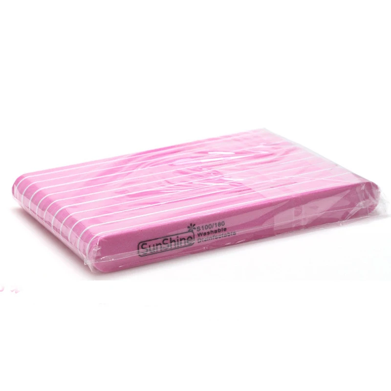 Профессиональные пилочки для ногтей 10 шт./лот 100/180 моющиеся шлифовальные