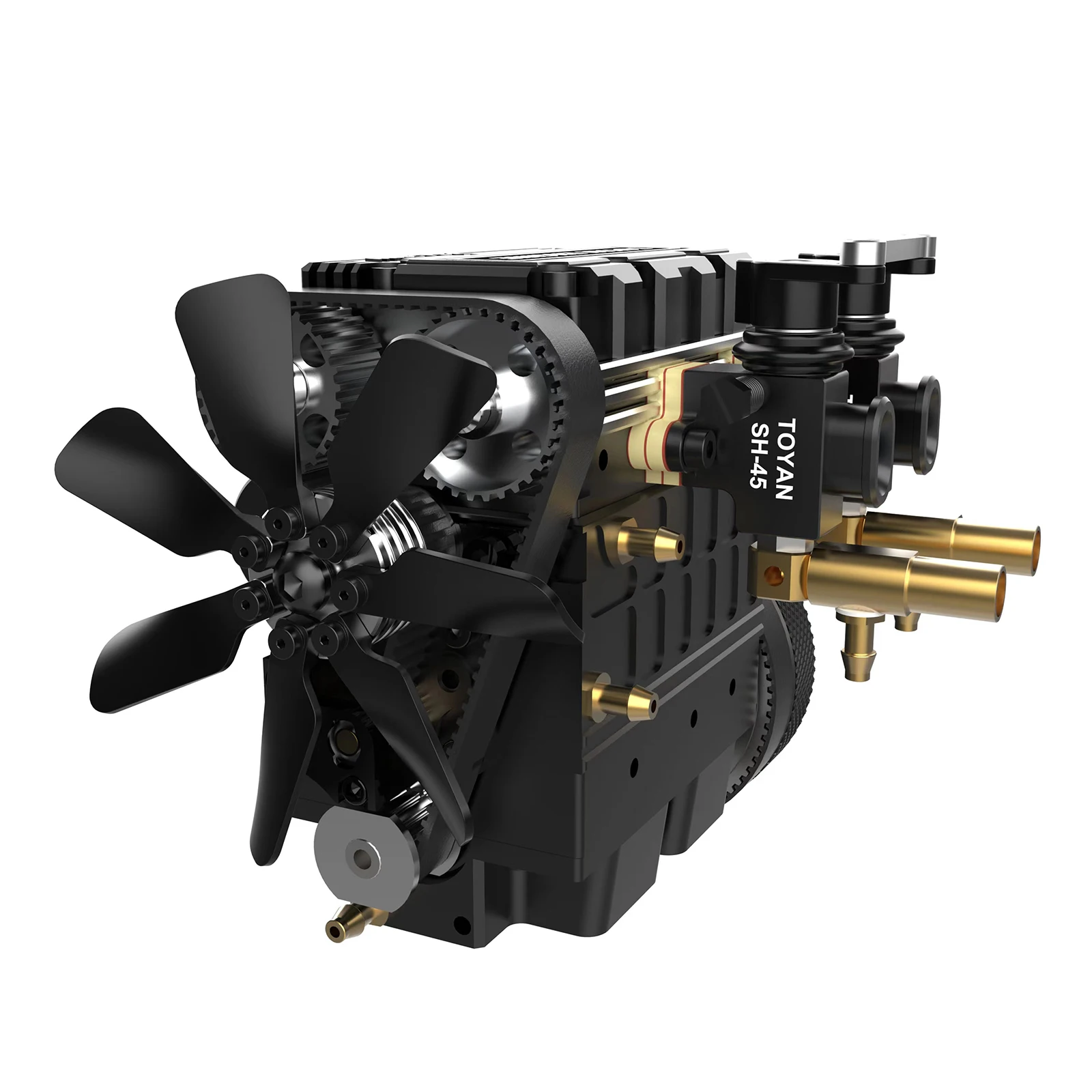 TOYAN FS-L200W DIY Assembly Engine Kit 7cc Inline Two-Cylinder Four-Stroke Water-Cooled Methanol Model - KIT Version | Игрушки и хобби