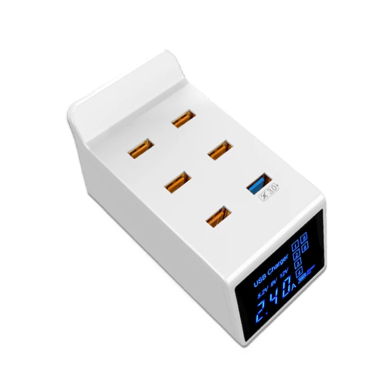 

Multi 6 ports usb Smart Charger for iphone 7 6s Samsung s9 10 ipad Desktop Wall Adapter Socket hub Universal QC3.0 Quick Charger