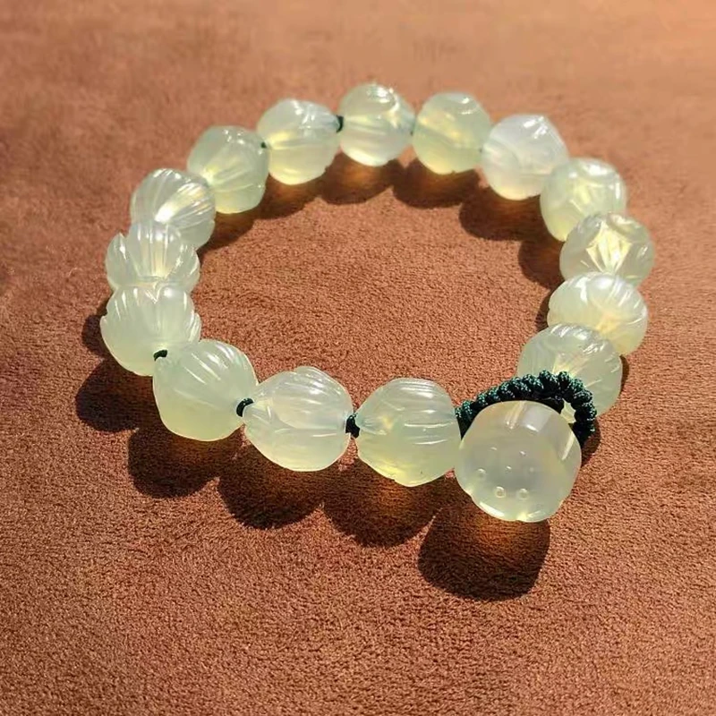 Новинка 2020 браслет с подвеской из нефрита в виде корня лотоса простые женские