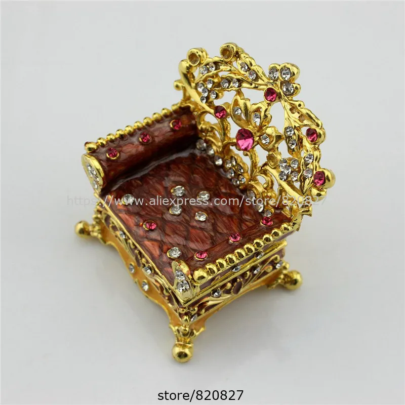 Collective furniture crafts Vintage Chair Shaped Trinket Box Metal Statue Gifts