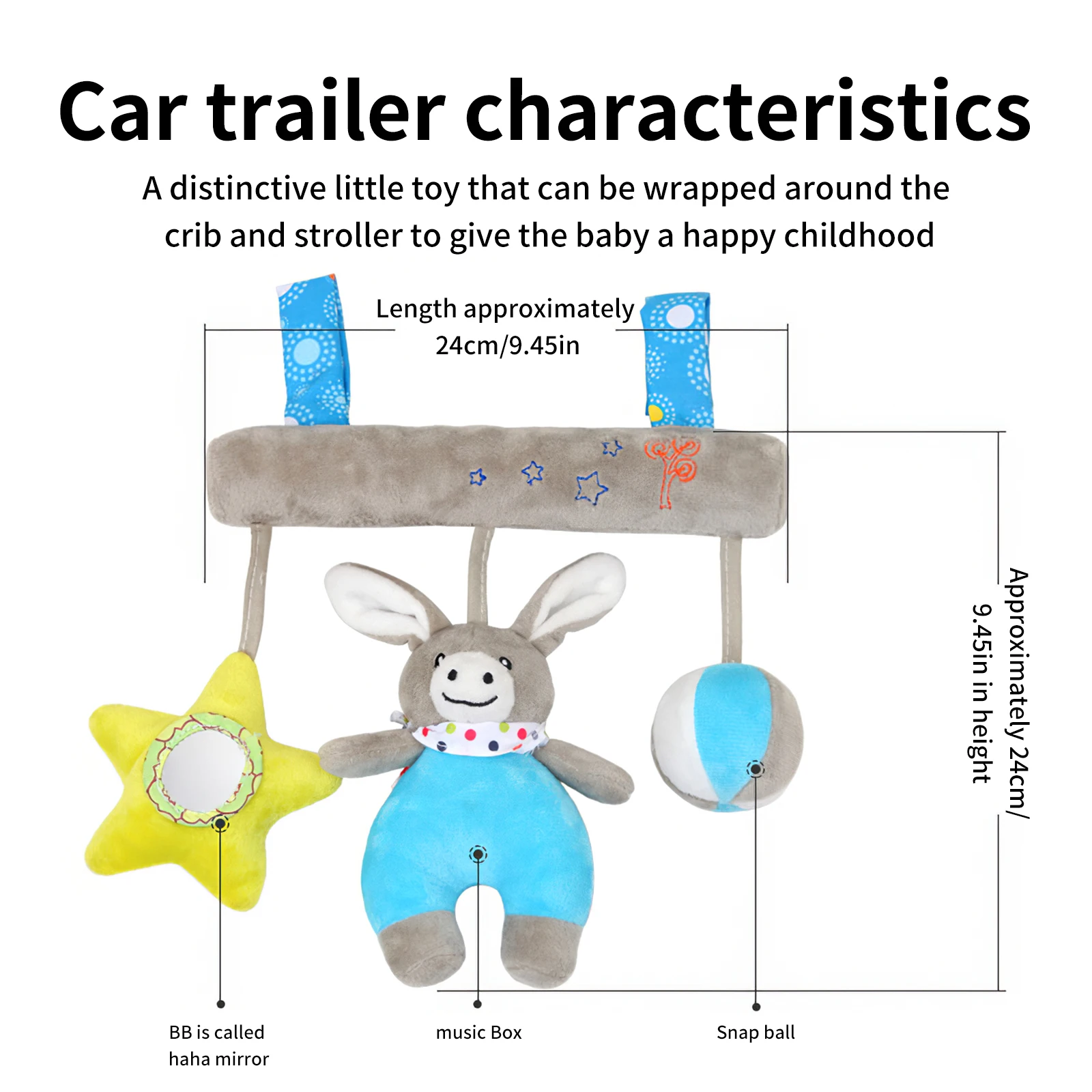 

Baby Stroller Hanging Spiral Toy Skin-Friendly Rattle Stroller Toy Soft Handbell Baby Toy Plush Cute Baby Crib Educational Toy