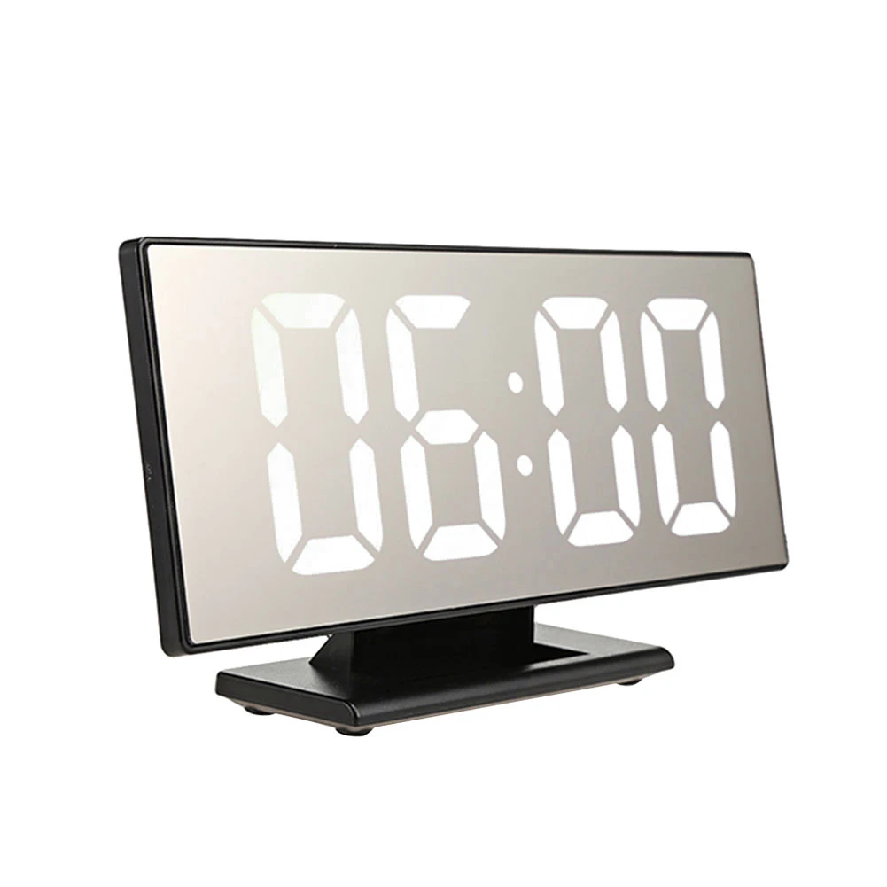 Светодиодный Будильник зеркальные цифровые часы с функцией повтора отображения