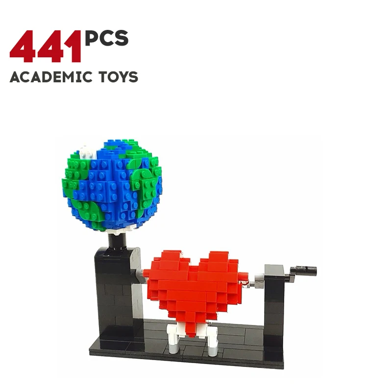 

Small puzzle Building Blocks Decoration Model kids toys Constructor Love Earth Love Robot Christmas Children's brain game Gift