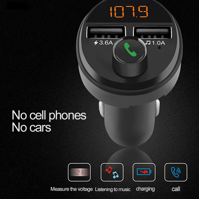 FM Transmitter Car Bluetooth 5.0 Dual USB Fast Charger Hands-Free Phone Audio Receiver Automatic MP3 Player Universal | Автомобили и