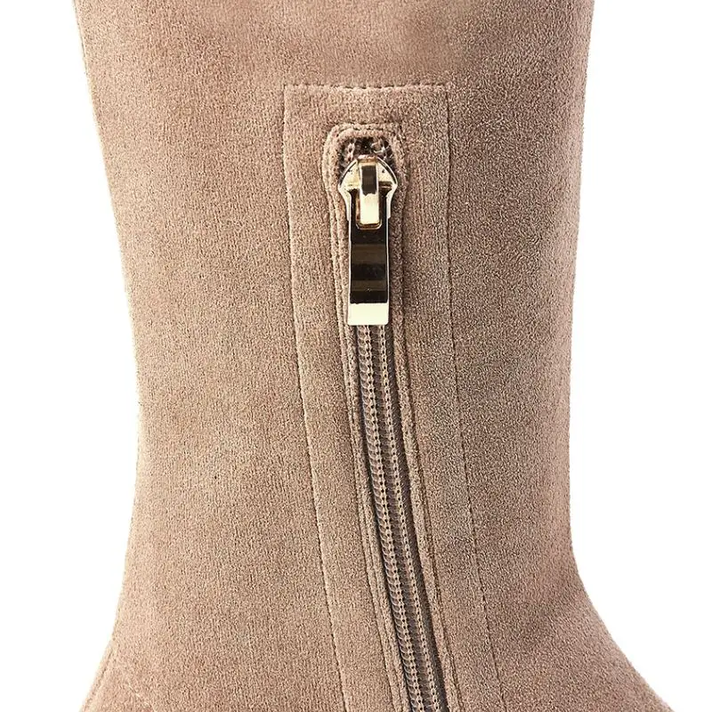 Женские ботфорты из натуральной кожи TAOFFEN черные Повседневные высокие сапоги