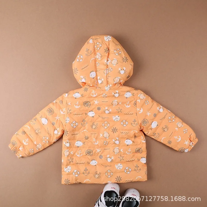 Модный Детский пуховик Куртка-жакет легкий для мальчиков и пальто средней длины