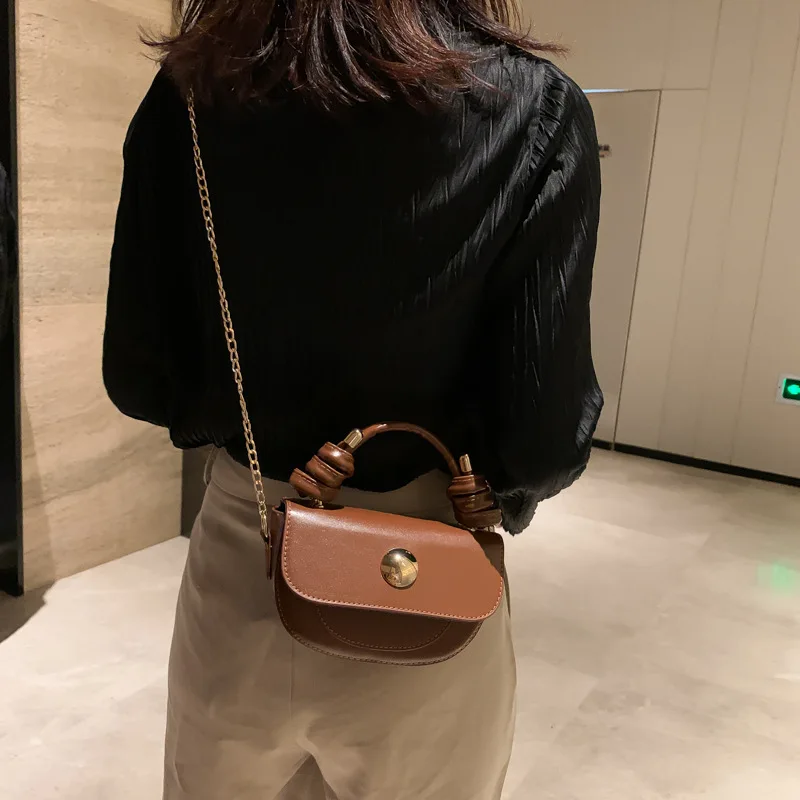 Мини-сумка для женщин 2020 модная кожаная полукруглая женская сумка Наплечные