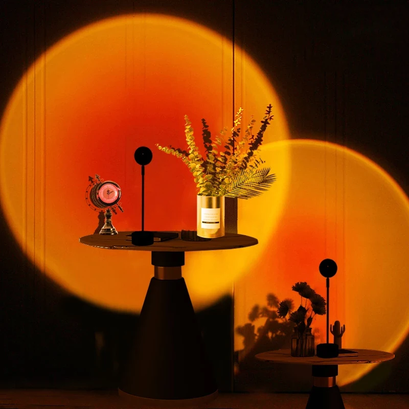 

Sunset Lamp Projector Rainbow Led Night Light Home Coffe Shop Photograph Background Wall Decoration Home Party Decoration Lamps