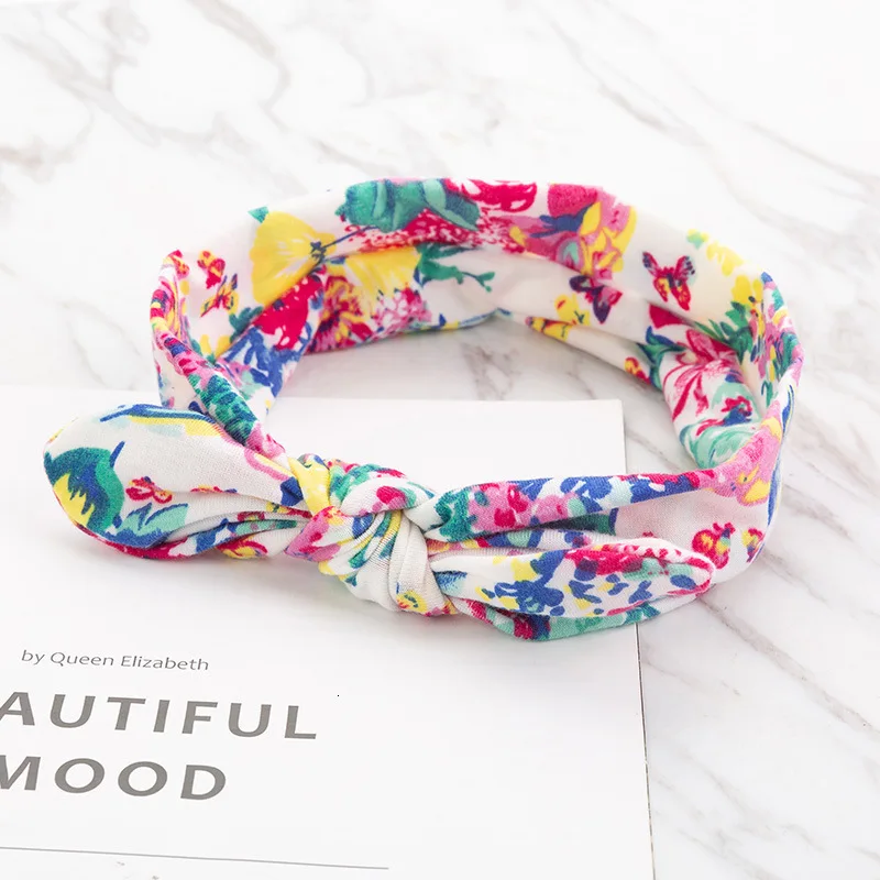 Повязка на голову в стиле бохо для новорожденных эластичная лента с бантом