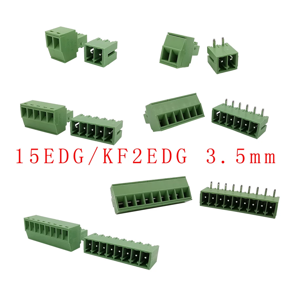 5 пар 15EDG 3 мм KF2EDG PCB винтовая Клеммная колодка коннектор прямой угол/прямая игла