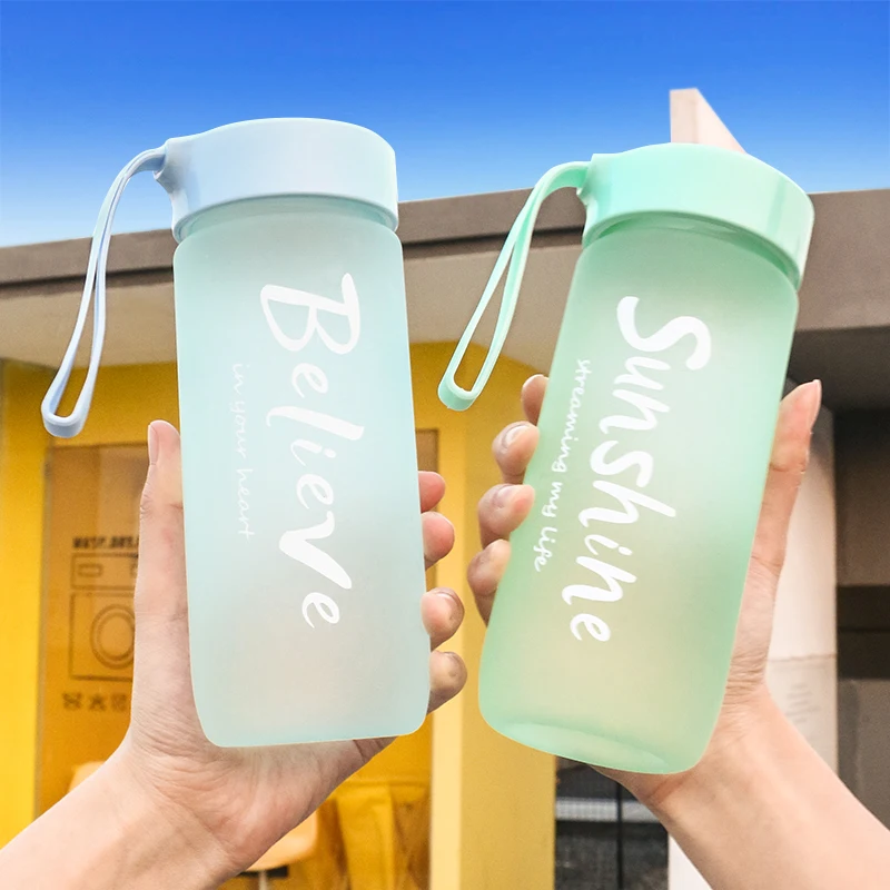 

Water Cup Bottle Large Capacity Cup Cute Portable Outdoor Sports Men's Anti-Shock-Simple Space Plastic Cup