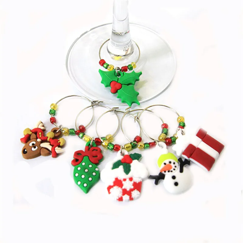 6 шт. кольцо для вина рождественской вечеринки свадебное вино чашки маркеры