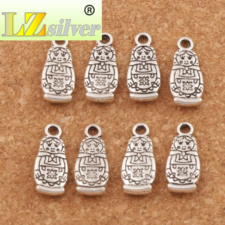 Russian Dolls Charm Beads 200pcs zinc alloy Pendants Jewelry DIY 17.4x7.6mm L1142