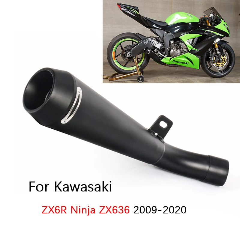 

For Kawasaki ZX6R Ninja ZX636 2009-2020 Motorcycle Exhaust Pipe 55mm Escape No DB Killer Slip On Original Catalyst Iron Exhaust