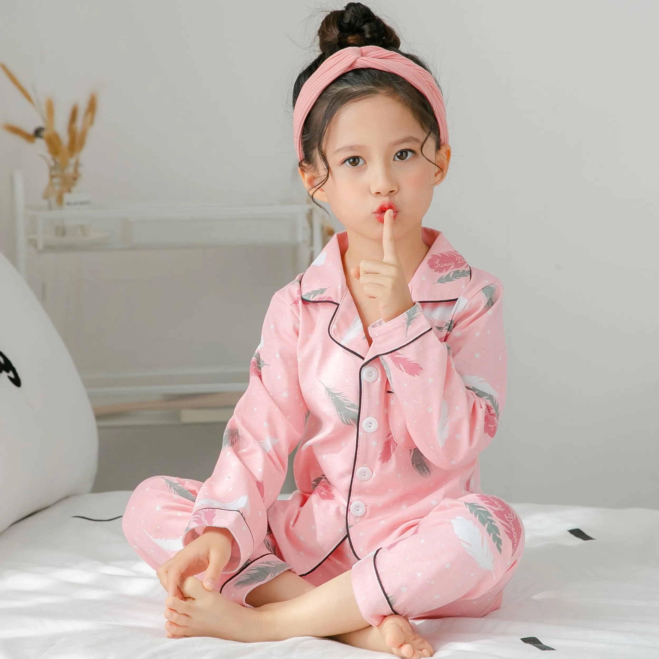 

Fashion Cotton Cardigan Suit Autumn Children Pajamas Set Comfortable Kids Pijamas Suit Casual Cute Girls Sleepwear Boy Tracksuit
