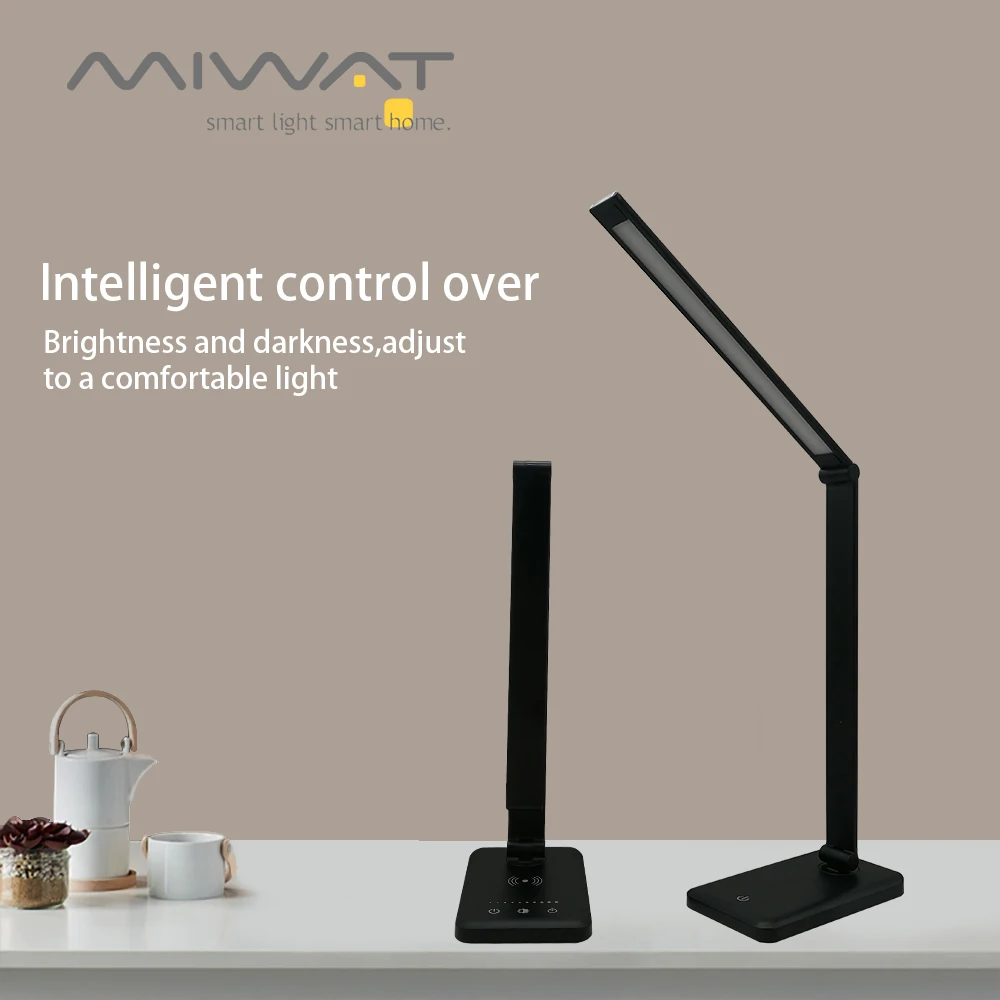 Светодиодный настольный светильник 5 Вт Регулируемая Настольная лампа с QI