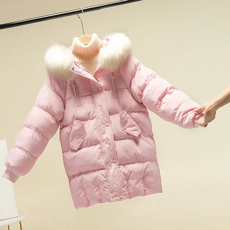 

2020 New Winter Jacket Women Parka Big Fur Hooded Thick Down Cotton Parkas Female Jacket Warm Loose Coat Casual Outwear P1016
