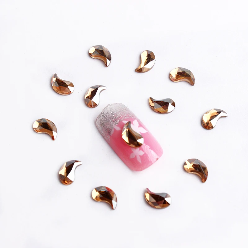 New Arrive 30pcs Comma Nail Rhinestones Crystals Flatback Glass Stones Manicure Art Deco Charms Gem Jewelry Accessories | Дом и сад
