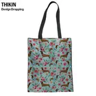 THIKIN Для женщин большая сумка для покупок Симпатичные такса собака печати плечо сумки Повседневная дорожная сумка для хранения на каждый день Применение женская сумка