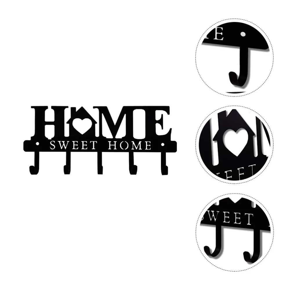 

1Pc Iron Metal Key Hook Home Storage Hook Clothes Hook Storage Hook (Black)