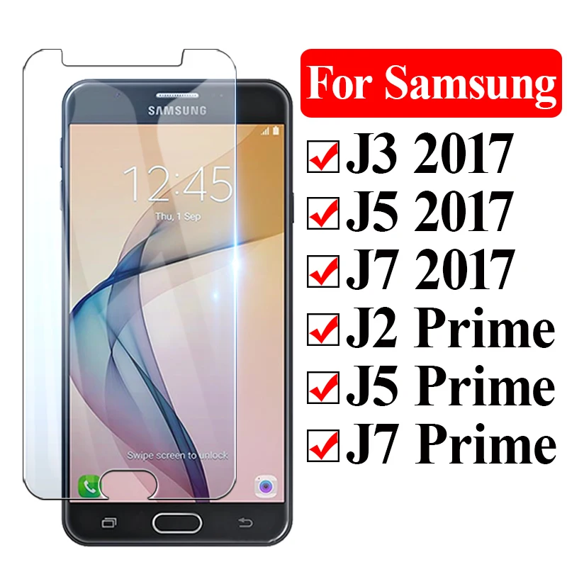 Закаленное стекло для Samsung Galaxy J2 Prime защита для экрана J3 J5 J7 Защитная Броня Samsun Galax J 2 3 5 7 Чехол лист