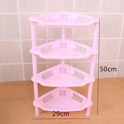4Layers-pink Bathroom Shelf Organizer Corner Shelf Caddy Bathroom Plastic Corner Shelf Shower Storage Shampoo Holder Kitchen Storage Rack - Цвет: 4Layers-pink