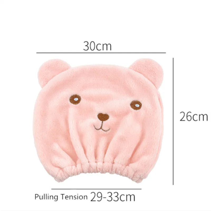 

Cartoon Cute Bear Shower Cap Microfiber Hair Turban Quickly Dry Hair Hat Wrapped Towel Bathing Shower Cap Bathroom Cap