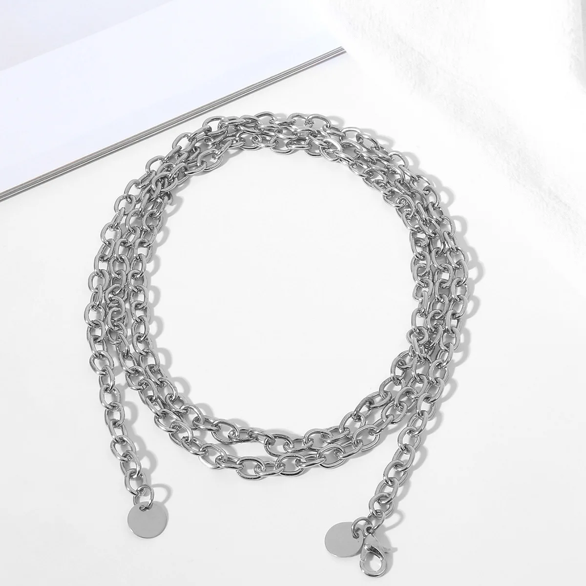 Styel 5 Silver Женский модный пояс, высокая талия, Золотая узкая металлическая цепочка, массивная бахрома - Color: Styel 5 Silver