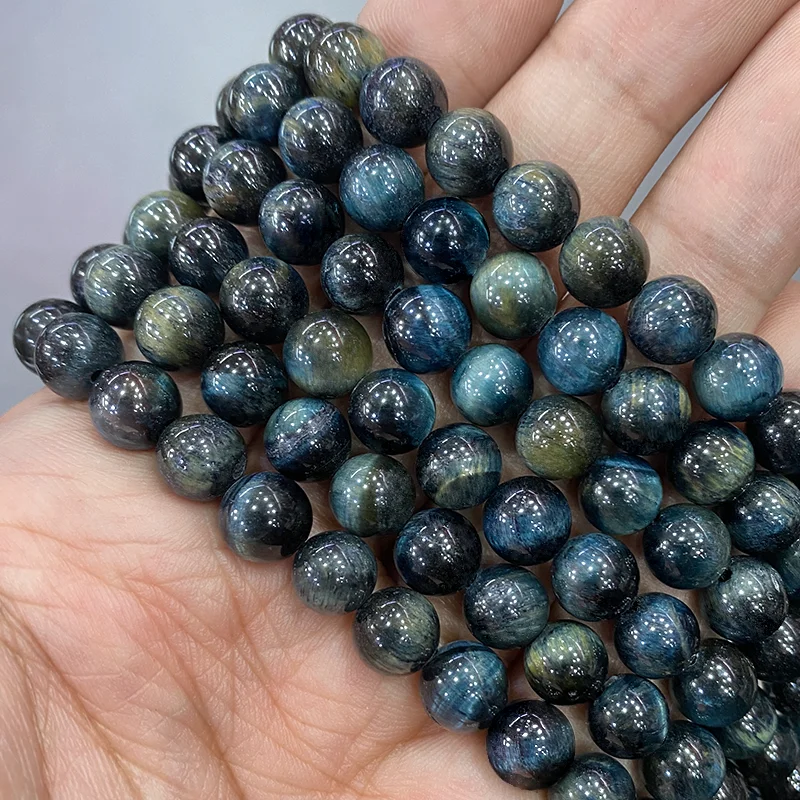 Многоцветный синий серый тигровый глаз Агаты круглые бусины Diy браслет серьги из