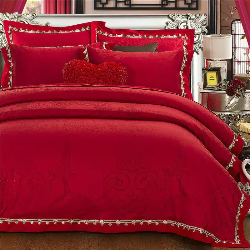 Комплект постельного белья из жаккарда и сатина 100% хлопка Королевский размер