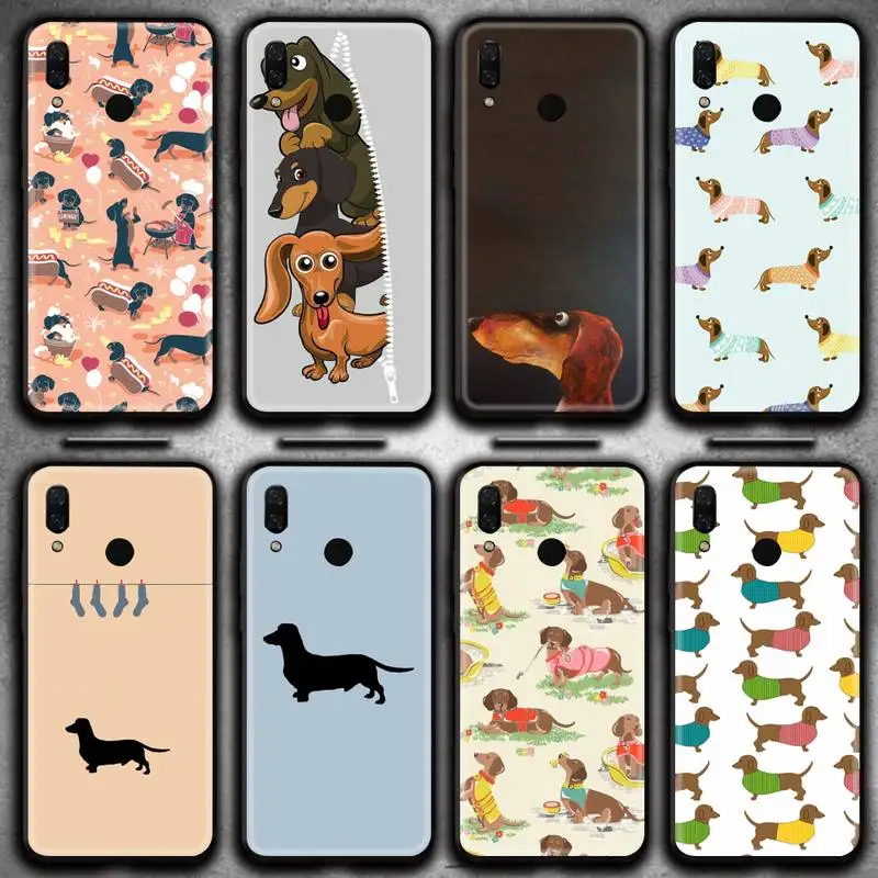 Мультяшный чехол для телефона с таксой сосиской собакой Huawei Y6P Y8S Y8P Y5II Y5 Y6 2019 P Smart