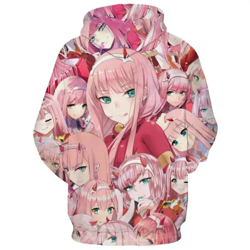 DARLING In The FRANKXX японское аниме толстовки для мужчин Zero два печати Забавные толстовки для женщин пуловер с капюшоном Cospalay Hoddies Youth