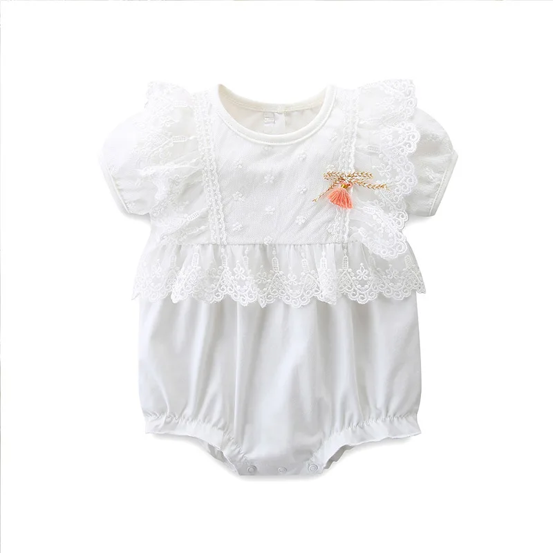 

Детское хлопковое боди с кружевом, на возраст 0-18 месяцев