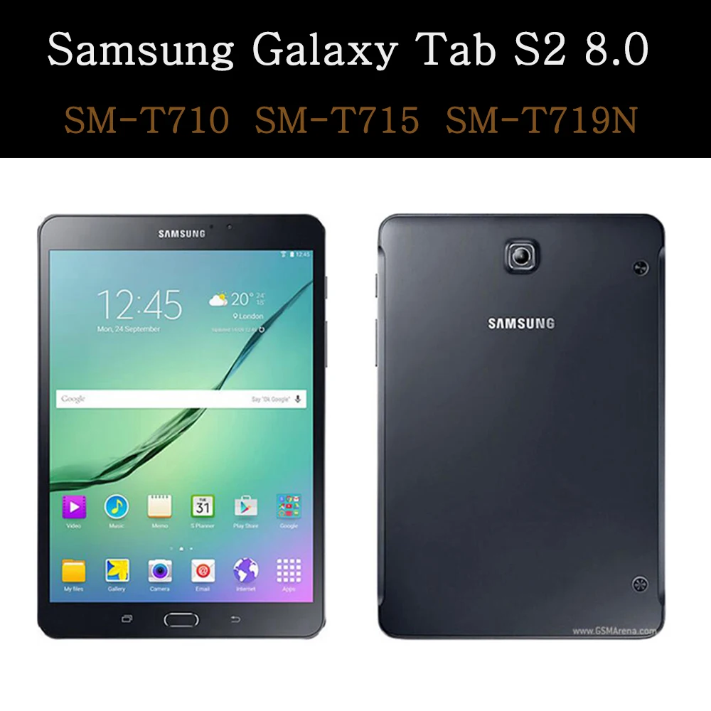 

Tablet Case for Samsung Galaxy Tab S2 8.0 2015 SM-T710 SM-T715 Stand Flip Funda Auto Wake Smart Cover Slim Capa + Tempered Glass