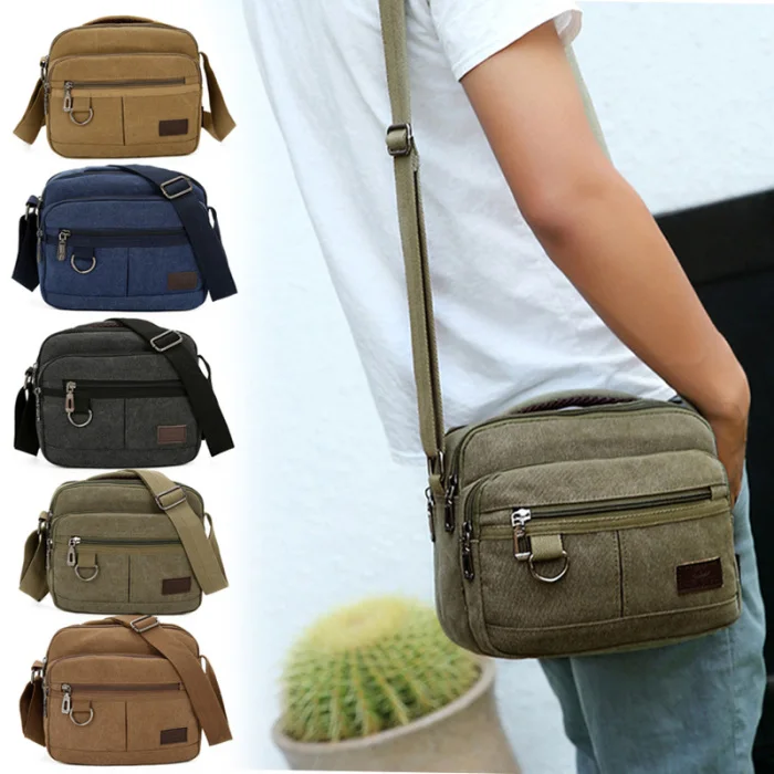 

Men Canvas Shoulder Bags Casual Tote Travel Men's Solid Joker Crossbody Bag Luxury Messenger Bags Fashion High Quality Handbag