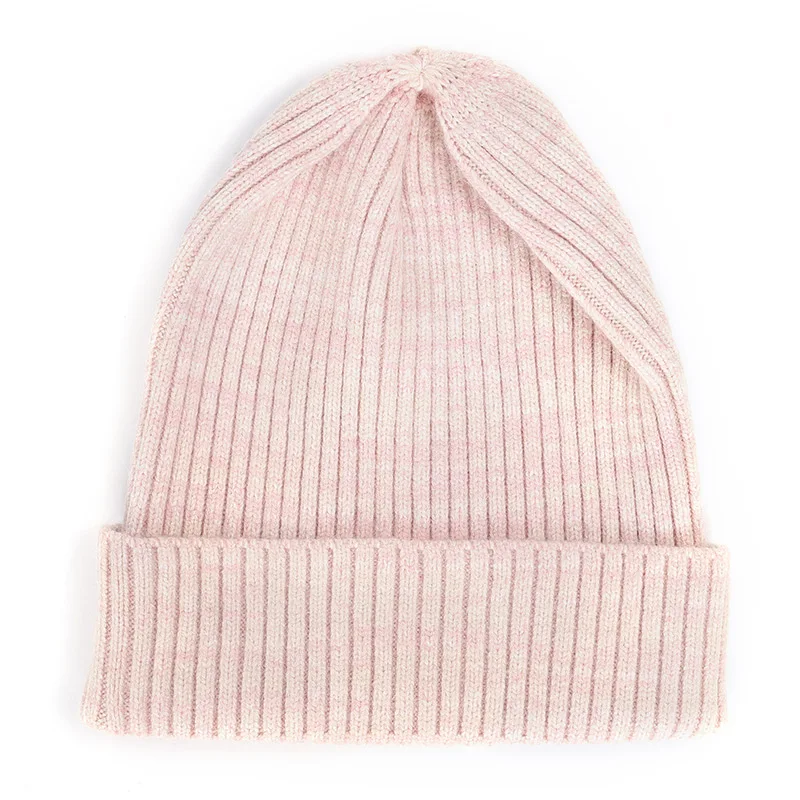 Pink Fashion woman variegated knit hat autumn and winter warm high quality cotton hat Innocent cap ladies casual ski mask peas - Цвет: Pink