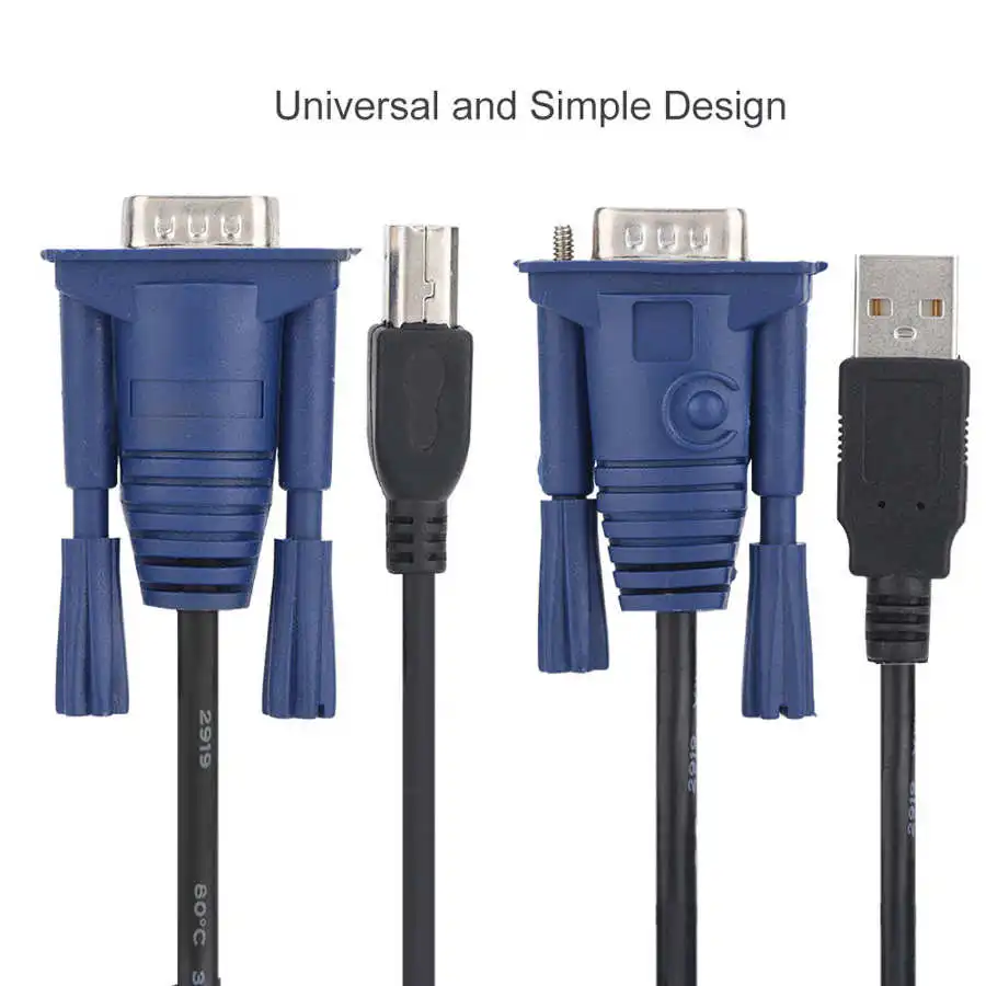 

2-in-1 USB KVM Switch Cable KVM Cable PVC Multifunctional 1.4M for PC Computer