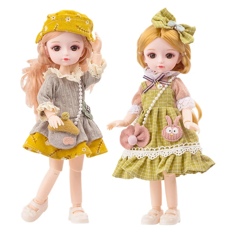 

26cm/10 Inch 3D Brown Eyes Doll Girl Doll Spring Outing Series Doll Toy House Decor Girl Gift Room Decor Christmas Gifts
