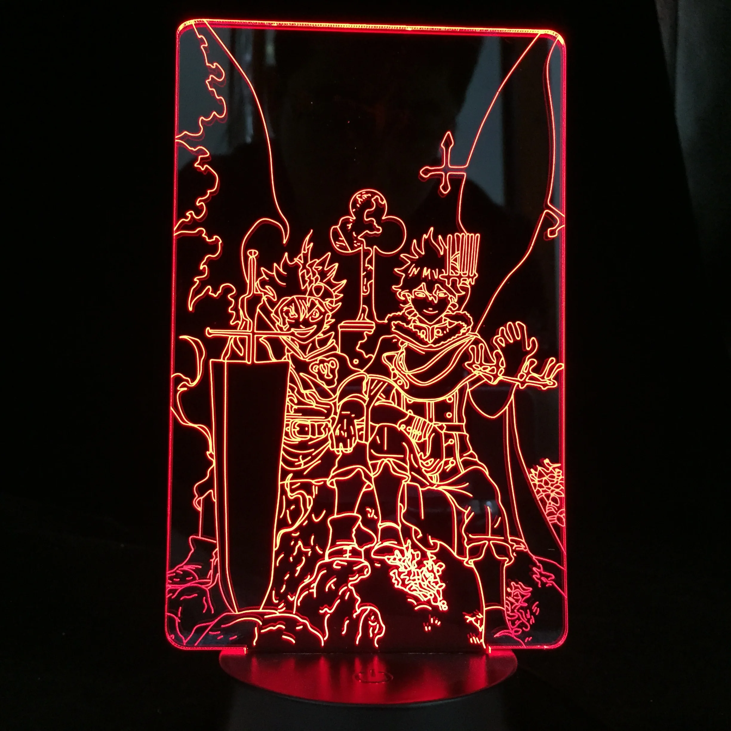 

Black Clover Yuno and Asta Manga Night Light Room Table 3d Lamp Anime Led Light for Bedroom Decor Nightlight Kids Birthday Gift