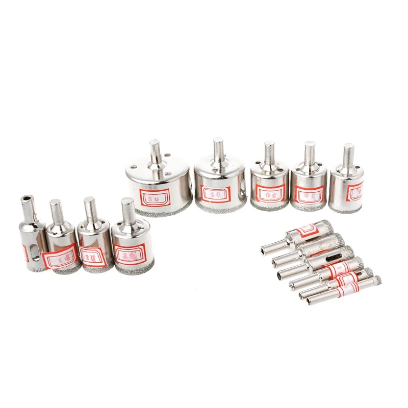 

2021 New New 15pc 6mm-50mm Diamond Hole Saw Marble Drill Bit Tile Ceramic Glass Porcelain