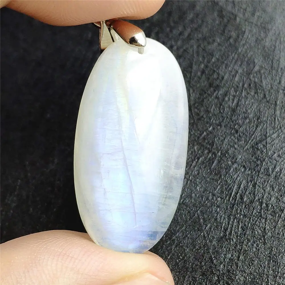 Высокое качество синий свет натуральный лунный камень 30x15 мм драгоценный женский