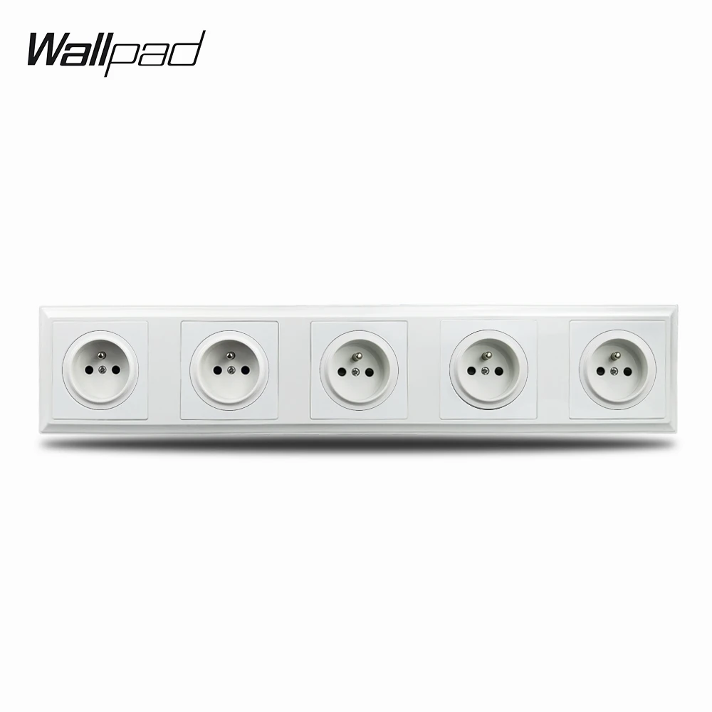 

Wallpad White 5 Way French Electric Wall Socket Quintuple Frame L6 Plastic Palace Style, 430 * 86 mm