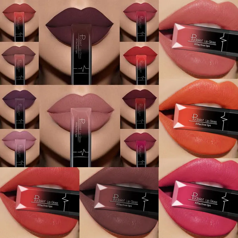 

1PC 21Colors Beauty Matte Lipgloss Lip Gloss Glitter Long lasting Moisturizing Liquid Makeup Rouge a levres Mat Cosmetic
