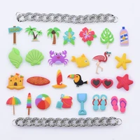 croc shoe charms sun coconut tree beach shell pvc decorations holiday childrens gift bracelet accessories for croc charms